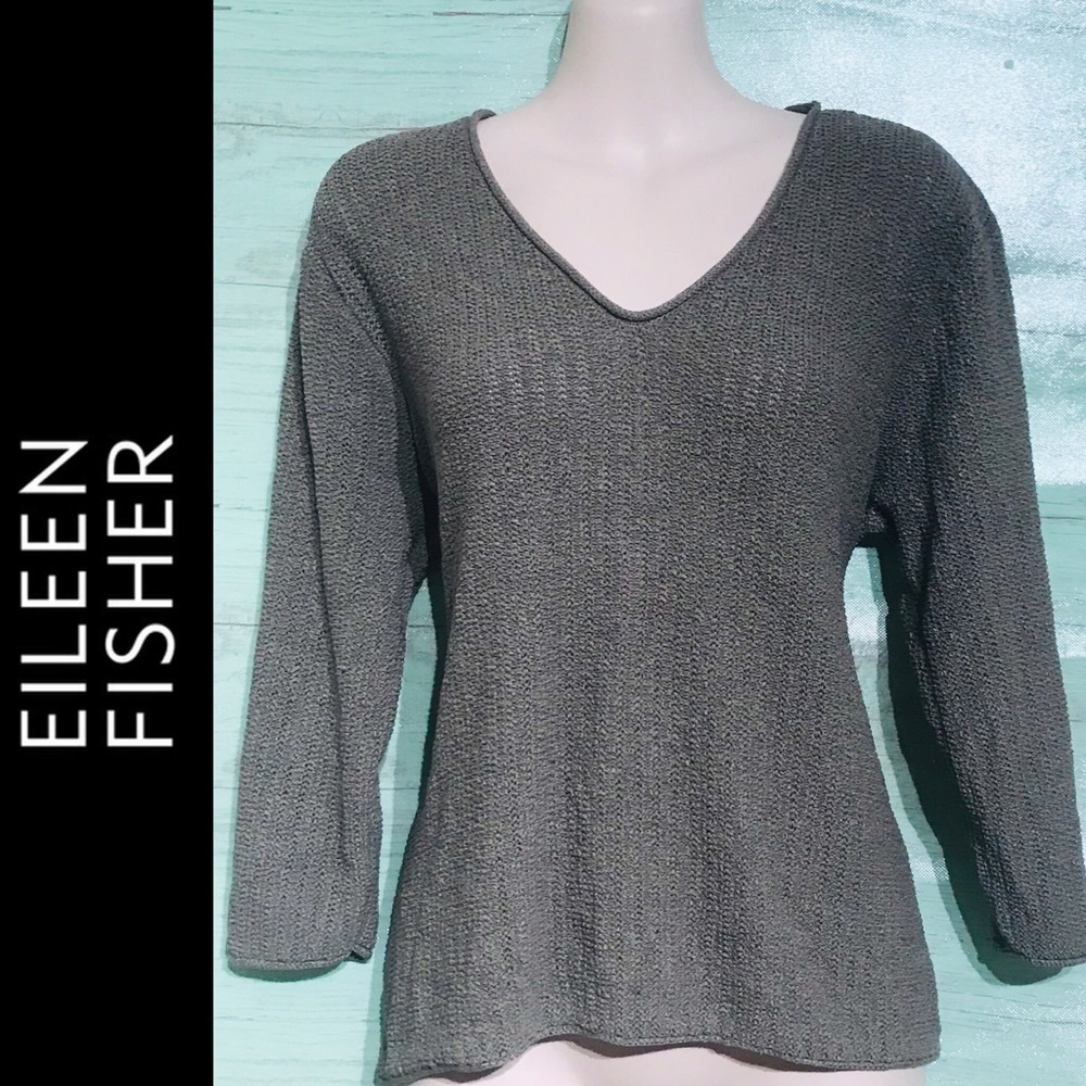 Eileen Fisher V-Neck 3/4 Sleeve Top XL